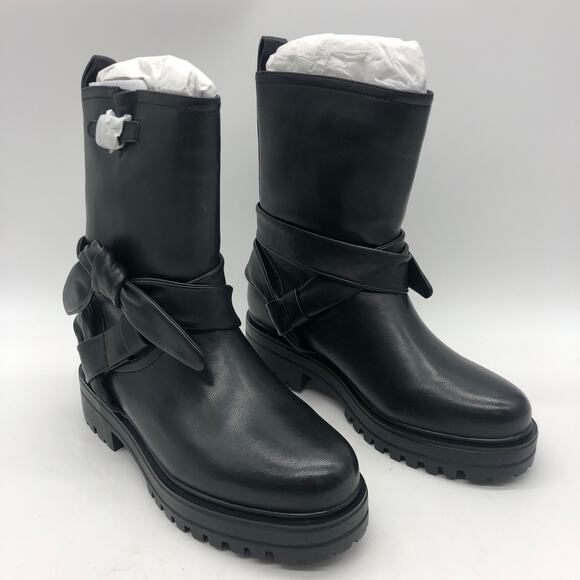 Aerosoles Womens Sabin Motorcycle Ankle Leather Boots Black Size 7 M - Picture 3 of 10